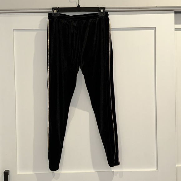 BCBGeneration Black Velour Jogger Pants - Picture 3 of 6